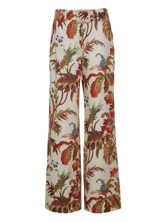 Cara Cara Mayflower floral-print trousers - Beige