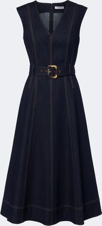 Veronica Beard Vestido midi Cosette de denim