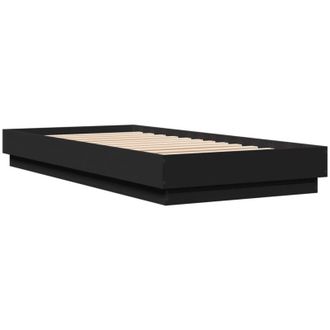 vidaXL Bed Frame without Mattress Black 100x200 cm Engineered Wood Vidaxl