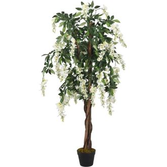 vidaXL &Aacute;rbol De Wisteria Artificial 1470 Hojas Verde Y Blanco 200 Cm Vidaxl