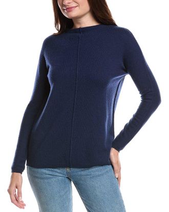 Forté Cashmere Seamed Easy Funnel Neck Cashmere Sweater
