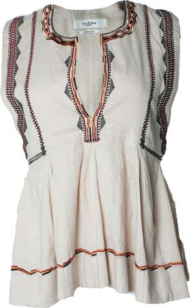 Isabel Marant Isabel Marant Etoile, embroidered beige top
