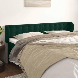 vidaXL Vidaxl Cabecero De Terciopelo Verde Oscuro 183x23x78/88 Cm