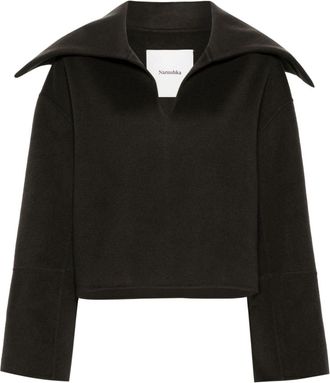 Nanushka Maxe spread-collar jumper - women - Silk/Wool - S - Grey