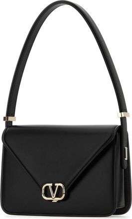 Valentino Garavani Womens Black Leather Vlogo Shoulder Bag Nero Borse A Mano