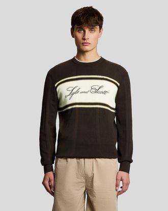 Lyle & Scott Mens Superfine Cotton Knitted Jumper - Black - Size X-Small