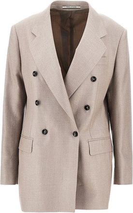 Tagliatore Double-breasted twill jacket Woman 44