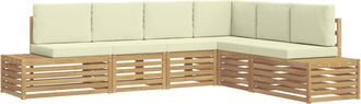 vidaXL 6 Uds. Conjunto De Sof&aacute;s De Exterior Poli&eacute;ster Blanco Vidaxl
