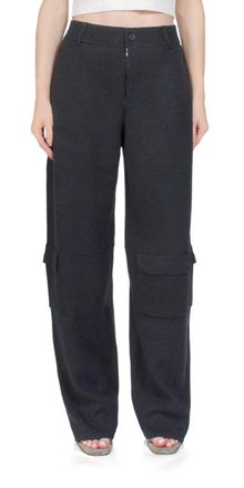 Aya Muse Knit Cargo Pants In Charcoal