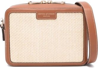 Aspinal of London Camera cross body bag - women - Calf Leather/Raffia - One Size - Neutrals
