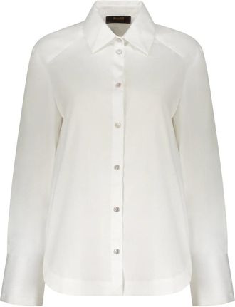 Moorer Elegant Shirt met Franse Kraag - Dames - Overhemden - Wit - XS - Katoen - Overhemden