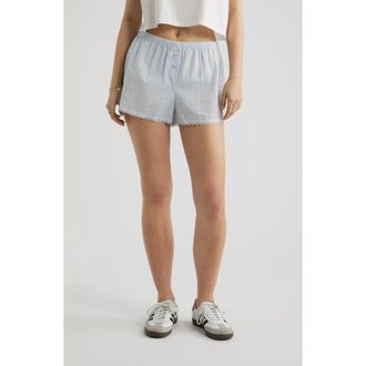 BP. Cotton Seersucker Boxer Shorts in Blue Bird at Nordstrom, Size Xx-Small