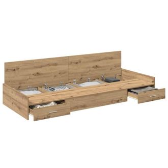 Berkfield Home Modern Storage Bed Frame Artisan Oak 80 x 200 cm Engineered wood in Brown