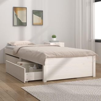 Berkfield Home Bed Frame with Drawers White 90x200 cm