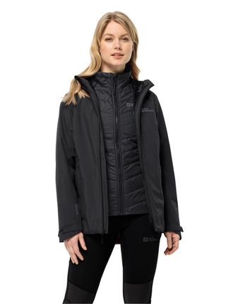 Jack Wolfskin Womens Glaabach Black Winter Parka - Small