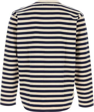 Junya Watanabe Mens Embroidered Cotton Oversize T-Shirt Ntrlnavy Exterior