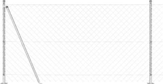 vidaXL Chain Link Fence with Posts Silver 1.2 x 10 m Steel Vidaxl