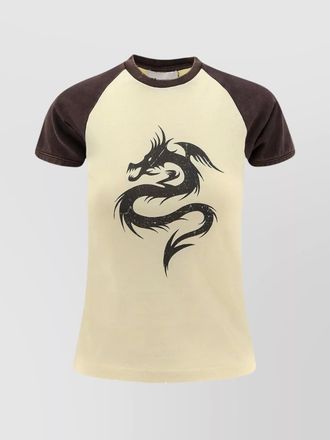 Coperni cotton ribbed logo print t-shirt