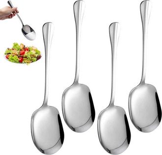 No Brand Allecta - Cuchara Grande De Acero Inoxidable De 25 Cm - Cuchara Para Servir, Ideal Para Reposter&iacute;a Y Cocina