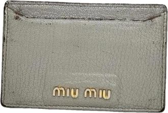 Miu Miu Pre-owned Wallets, female, Gray, Size: ONE SIZE Pre-owned Leather Wallet