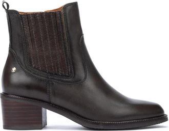 Pikolinos Stijlvolle Groene Dames Leren Enkellaars - Dames - Laarzen met Hak - Groen - 38 EU - Leer - Schoenen