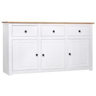 vidaXL Vidaxl - Aparador De Madera De Pino Estilo Panam&aacute; Blanco 135x40x80 Cm