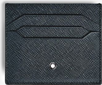 Montblanc Kartenetui aus Saffianoleder Sartorial 6cc Tweed Blue