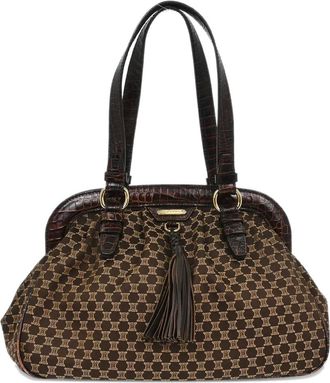 Celine 1990s-2000s macadam handtas - Bruin
