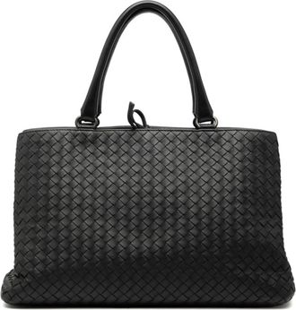 Bottega Veneta Black Leather Handbag Tote Bag (Pre-Owned)