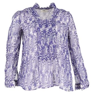 Isabel Marant &Eacute;toile Isabel Marant Geprinte Blouse in Blauwe Zijde