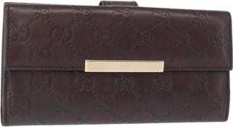 Gucci Pre-owned Wallets, female, Brown, Size: ONE SIZE Pre-owned Leather Wallet