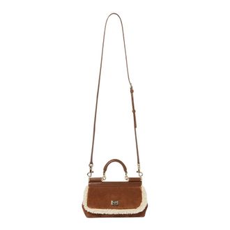 Dolce & Gabbana Sicily Suede Small Handbag - female - Dolce & Gabbana - Handbags - Brown - ONE SIZE - Bags