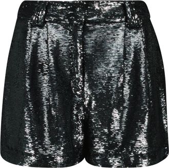 Iro Paillet Hoge Taille Shorts - Dames - Bermuda - Grijs - XS - Pailletten - Korte Broeken