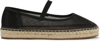 Kazar Zwarte espadrilles van doorzichtige stof - Dames - Ballerinas - Zwart - 40 EU - Leer - Schoenen