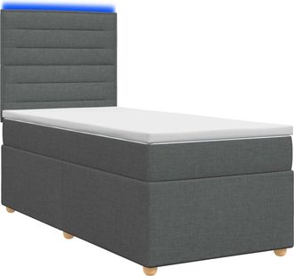 vidaXL Letto Box Spring Con Materasso Grigio Scuro 100 X 200 Cm Vidaxl