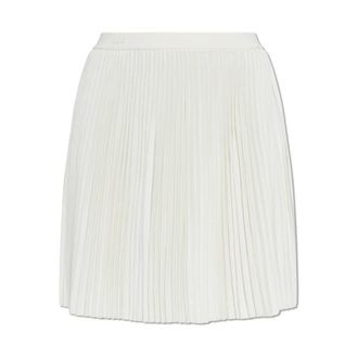 Lacoste Short Skirts, female, White, Size: XS Short Pleated Mesh Skirt