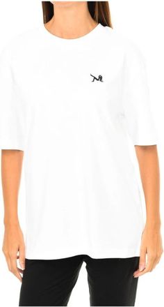 Calvin Klein T-shirt met korte mouwen en geborduurd detail - Dames - T-shirts - Wit - XS - Katoen - Tops