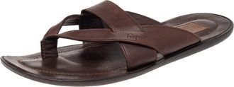 Ferragamo Brown Leather Thong Sandals