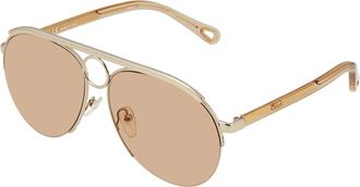 Chlo&eacute; Rose Gold Pilot Ladies Sunglasses CE152S 841 59 14