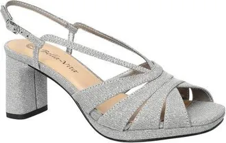 Bella Vita Chorus Slingback Platform Sandal in Silver-Glitter at Nordstrom, Size 8.5
