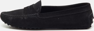 Tod's Tods Black Suede Gommino Slip On Loafers