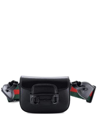 Gucci Horsebit 1955 Shoulder Bag Leather Super Mini crossbody bag - Zwart