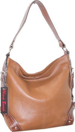 Nino Bossi Leather Bucket Bag in Cognac