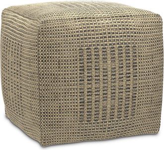 Simpli Home Delilah Contemporary Square Woven Pouf