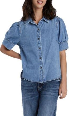 Wash Lab Denim Perfect Puff Sleeve Denim Shirt in Blue Puff at Nordstrom Rack, Size Large