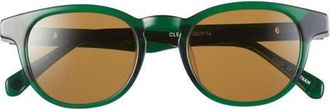 Eyebobs Clearly 46mm Round Polarized Sunglasses in Emerald Green /Brown at Nordstrom