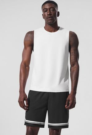 Alo | Conquer Muscle Tank Top in White, Size: Medium
