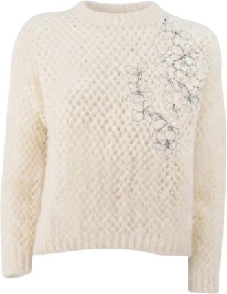 PANICALE Crew-neck Trui - Dames - Ronde hals truien - Beige - S - Truien & Vesten