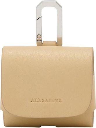 AllSaints Hex Leather AirPod Case in Mellow Yellow at Nordstrom