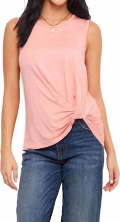 Karen Kane Sleeveless Pick-Up Top In Peach